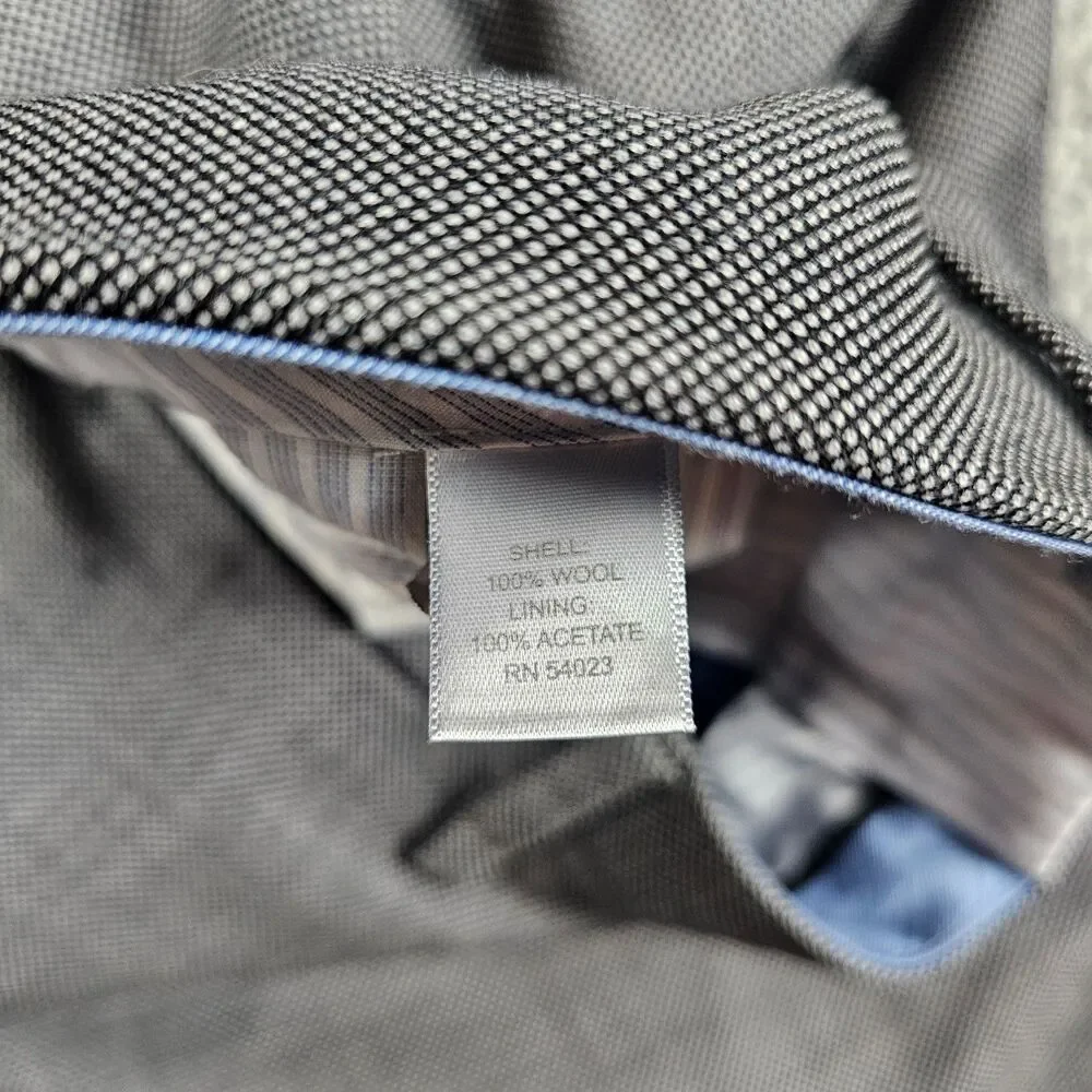 Banana Republic Pants Mens 35x29 Gray Wool Nail Head Tailored Slim Fit Trouser
